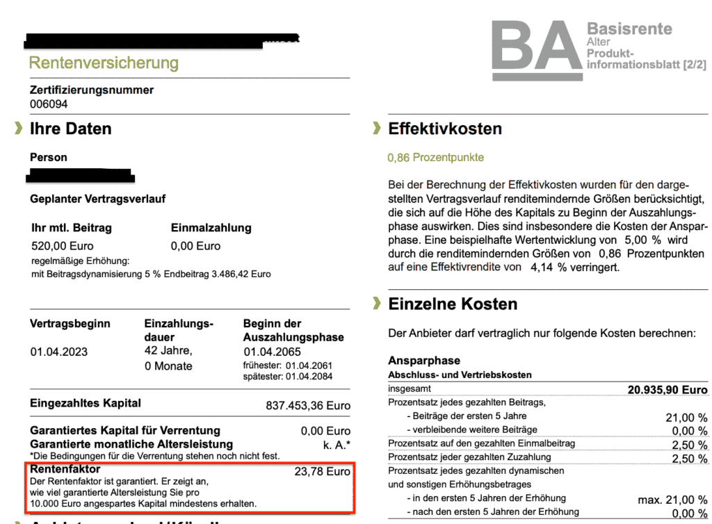 Rentenfaktor in der Altersvorsorge